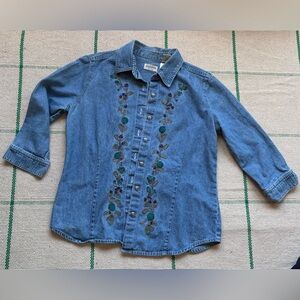 Classic Elements Petite XS Denim Shirt vintage 90s